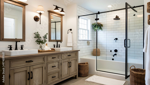 Designing a bathroom in Farmhouse Style, Bathroom model.