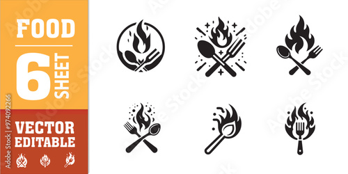 Fork, knife, spoon and plate set icons. Tableware set flat style. Dinnerservice collection. Plate, fork and knife for apps and websites. Dinner service - stock vector