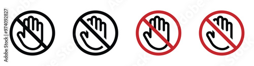 Don't touch vector icon. Not allowed sign
