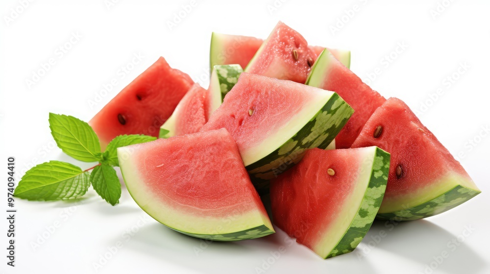 Fresh watermelon slices ready to eat Fresh watermelon slices ready to eat
