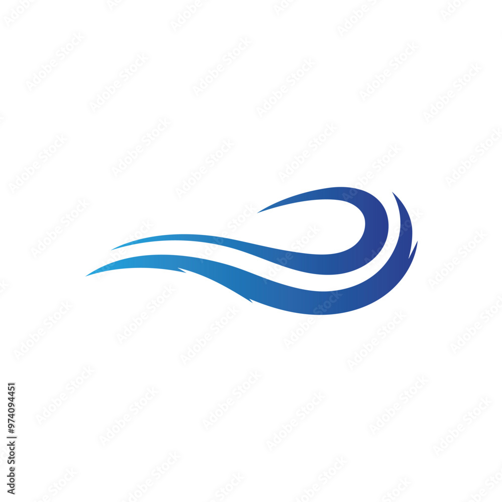 Obraz premium Water wave logo vector icon image