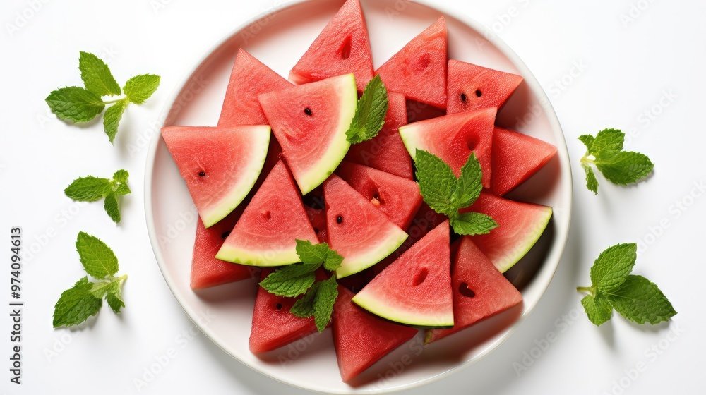 Watermelon slices with mint Watermelon slices with mint