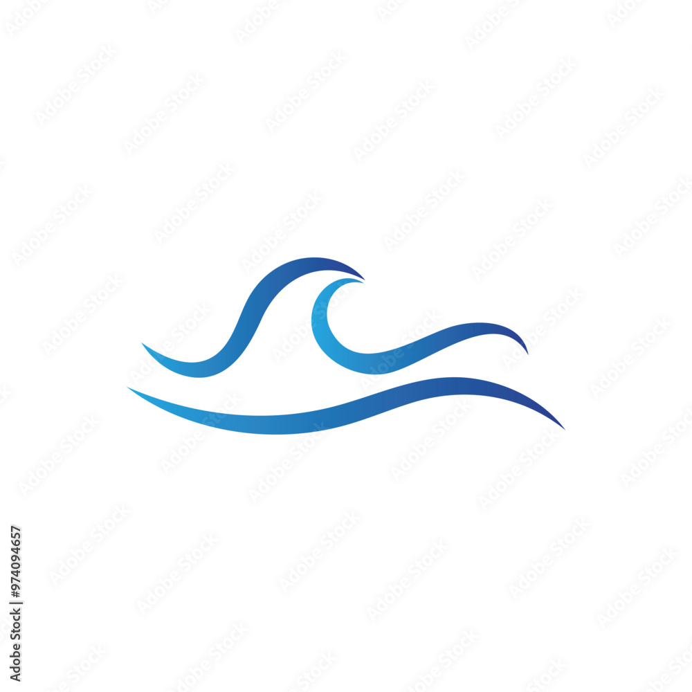 Water wave logo vector icon image Water wave logo vector icon image