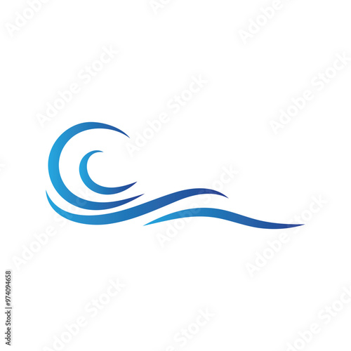 Water wave logo vector icon image