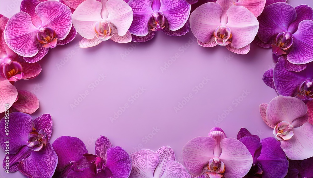 Purple & pink orchids frame Purple & pink orchids frame