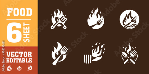 Fork, knife, spoon and plate set icons. Tableware set flat style. Dinnerservice collection. Plate, fork and knife for apps and websites. Dinner service - stock vector