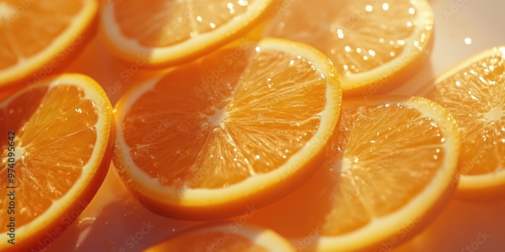 Orange Slices on Table Orange Slices on Table