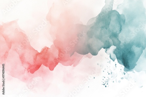 Elegant watercolor texture blending soft red and teal hues, perfect for artistic backgrounds and creative projects.