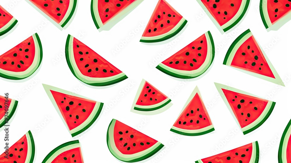 Watermelon slices on white Watermelon slices on white