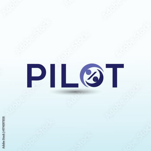 word pilot vector logo design