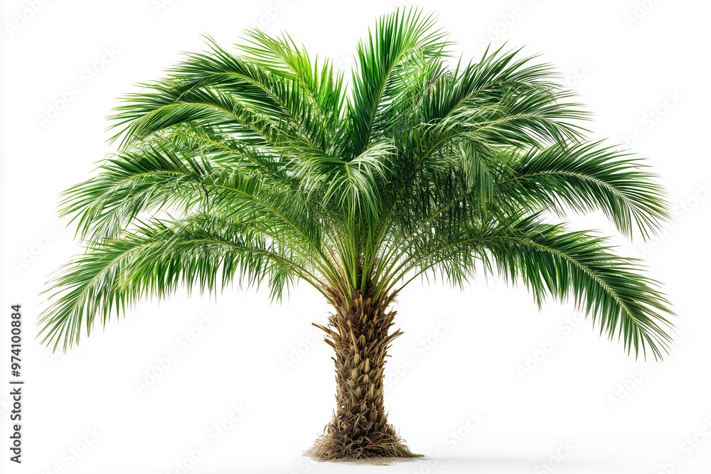 Obraz premium Palm tree isolated on the white background. AI generative image.