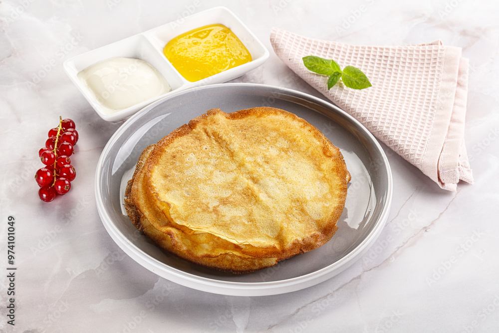 Sweet homemade thick baked pancakes Sweet homemade thick baked pancakes