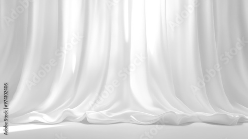 Soft white curtains background for graphic design or wallpaper.