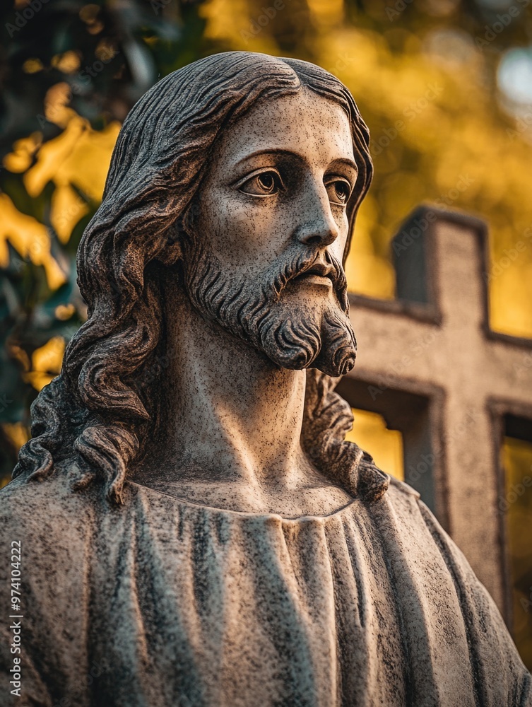 Jesus statue with a cross Jesus statue with a cross