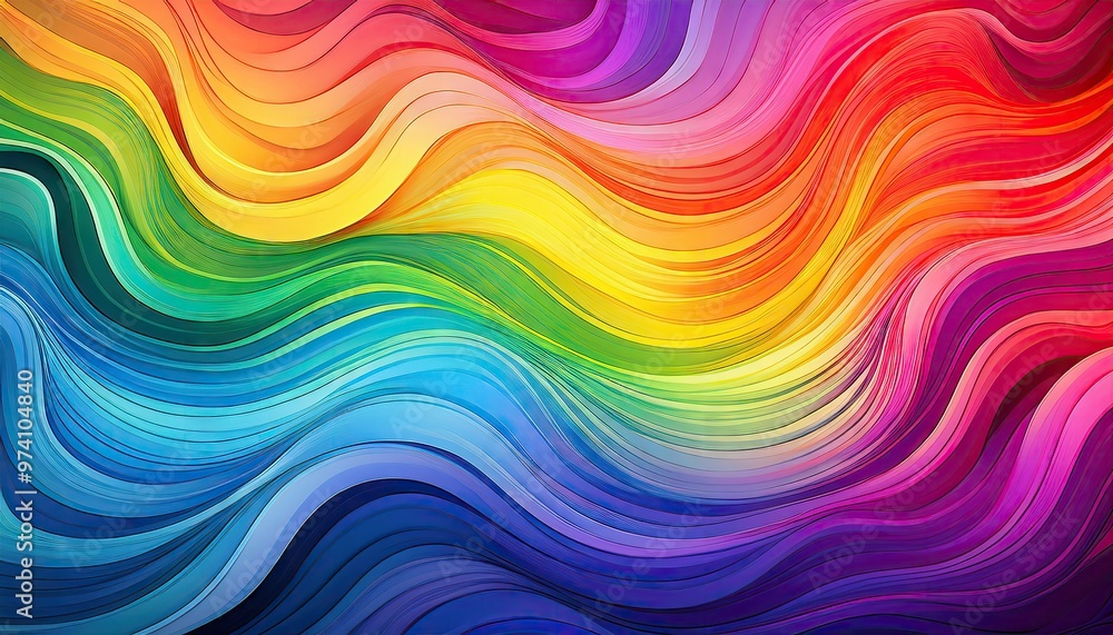 Vibrant rainbow waves abstract art Vibrant rainbow waves abstract art