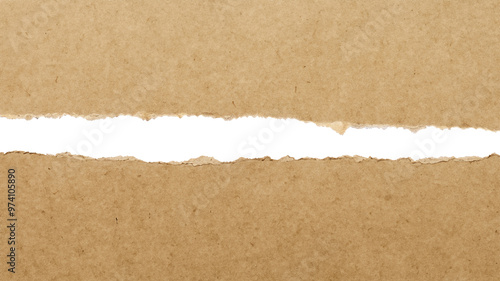 Torn Kraft paper realistic material, Transparent Backgrounds