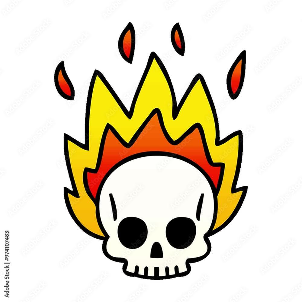 gradient shaded quirky cartoon skull gradient shaded quirky cartoon skull