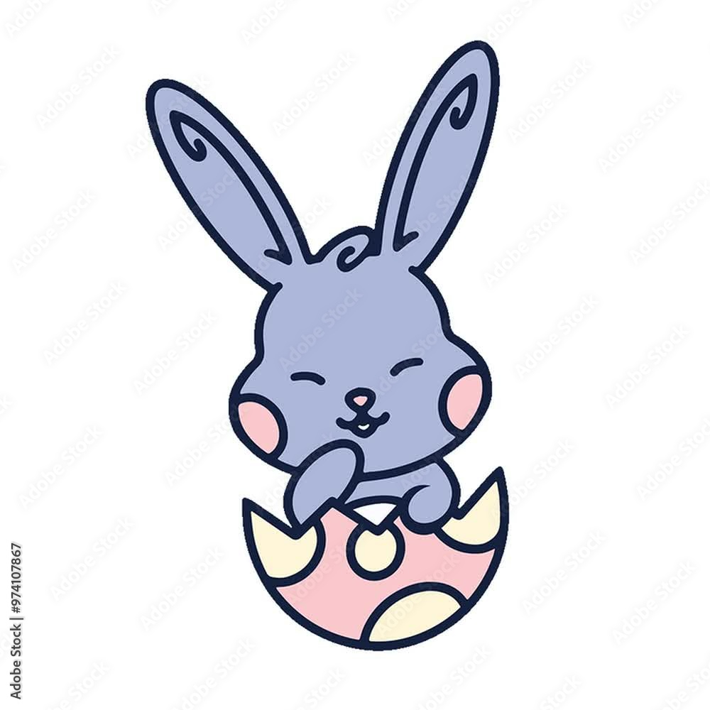 easter bunny in eggshell easter bunny in eggshell