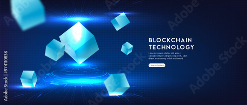 Blockchain technology.Hi-tech Modern futuristic design. Abstract technology vector illustration background.
