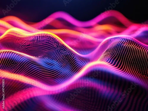 Close-up of colorful light waves