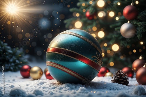 Beautiful New Year's composition with Christmas decorations