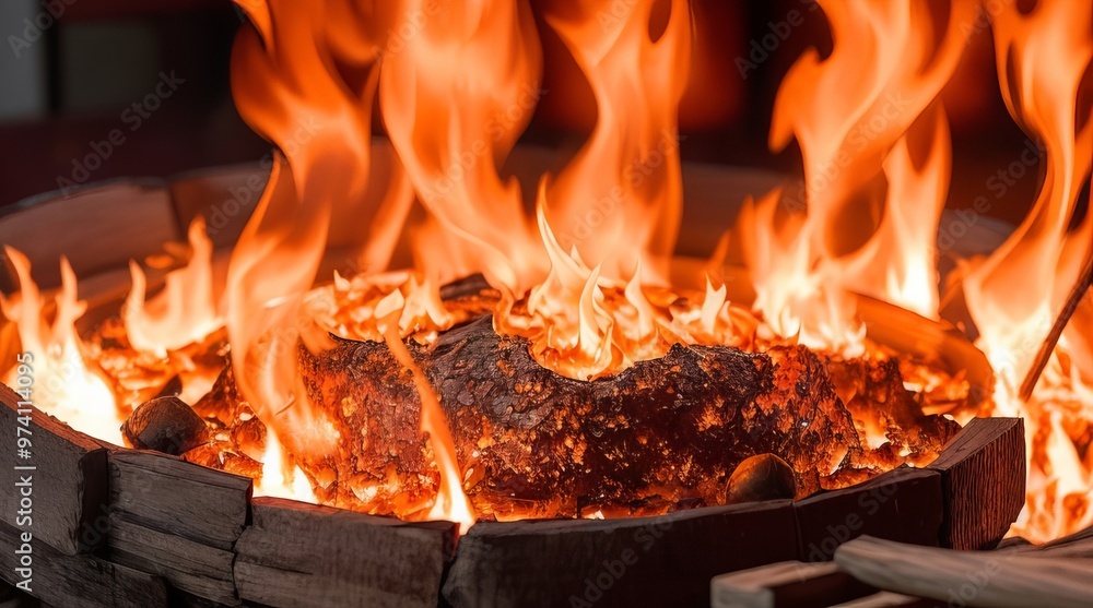 Fire isolated background. Generative ai Fire isolated background. Generative ai