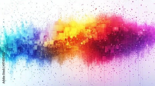 Abstract colorful background with digital pixel effect.