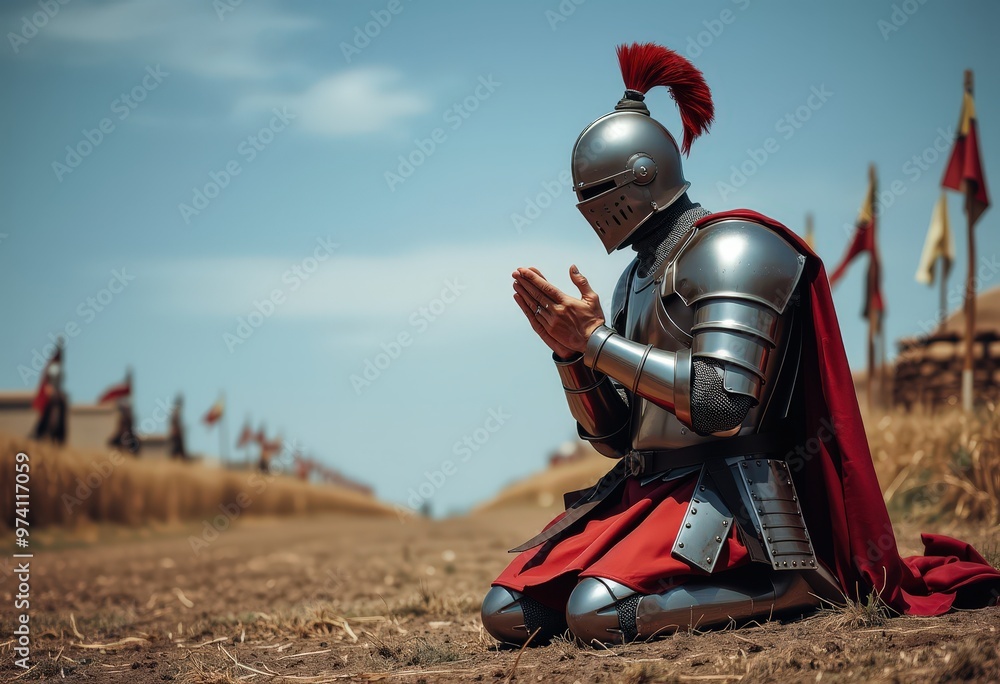 Fototapeta premium medieval knight in armour