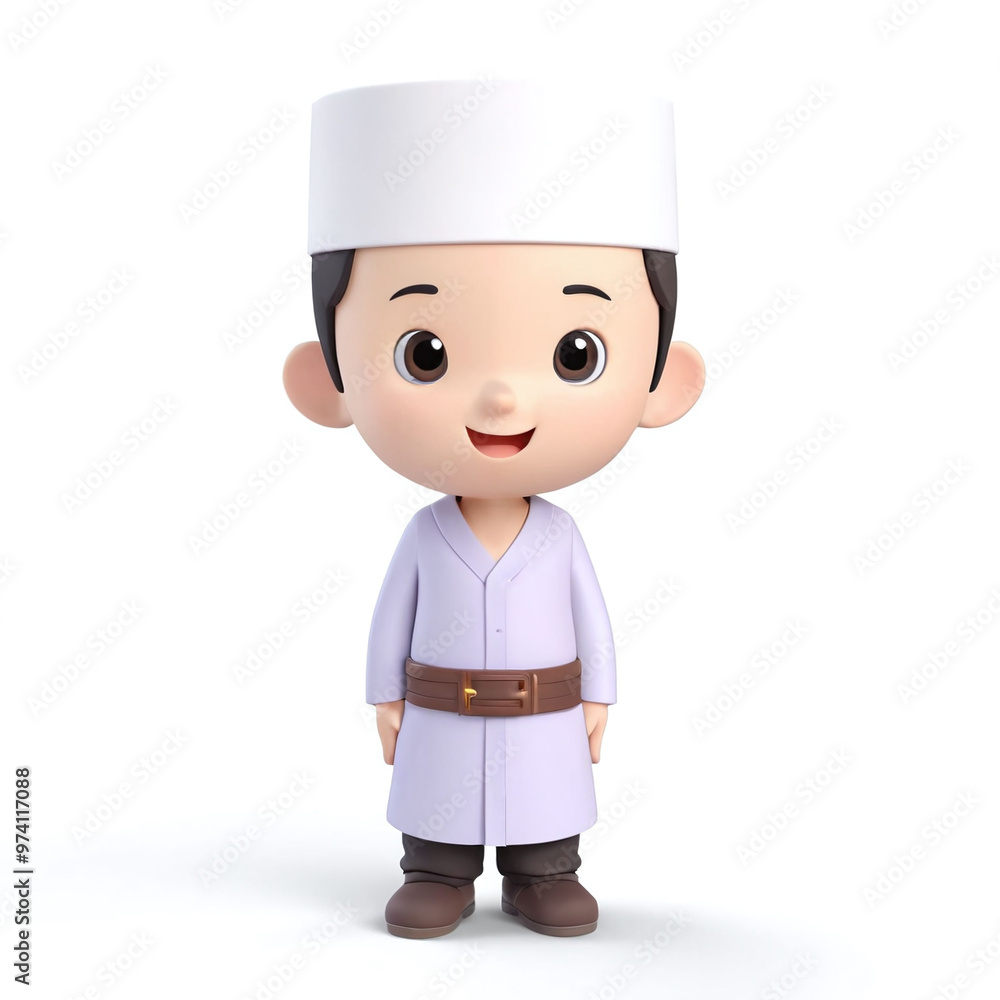 3d moslem boy ramadhan theme, with moslem outfit, cute adorable, happy ied, isolated in light grey background 3d moslem boy ramadhan theme, with moslem outfit, cute adorable, happy ied, isolated in light grey background