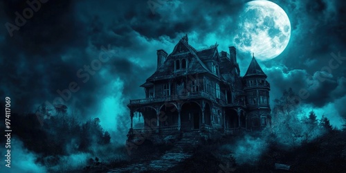 Creepy House at Full Moon