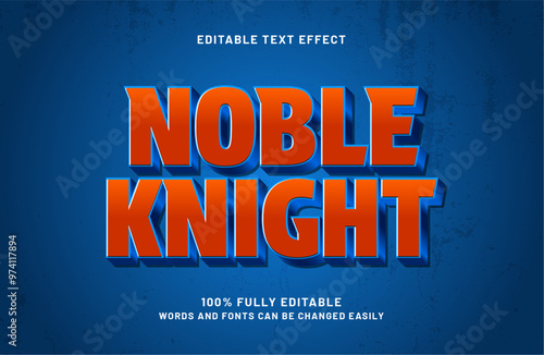 noble knight editable text effects with a knight and kingdom theme