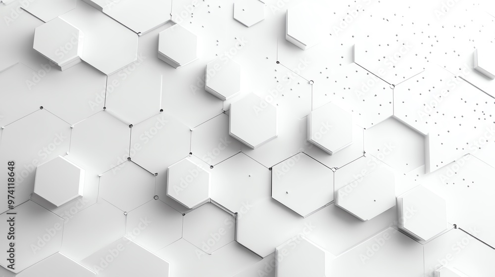 Abstract white hexagonal pattern background. Abstract white hexagonal pattern background.