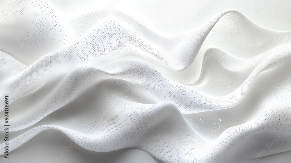 Abstract white fabric background with smooth flowing waves and soft texture. Abstract white fabric background with smooth flowing waves and soft texture.