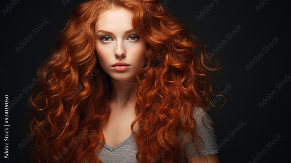 Beautiful woman with long wavy coloring hair. Neural network ai generated art Beautiful woman with long wavy coloring hair. Neural network ai generated art