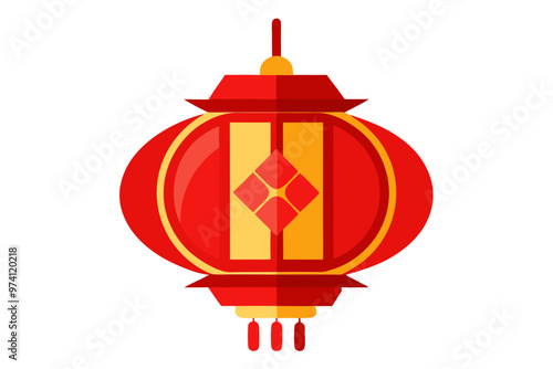 Red Lantern Design for Chinese New Year Festive and Traditional Decorations photo