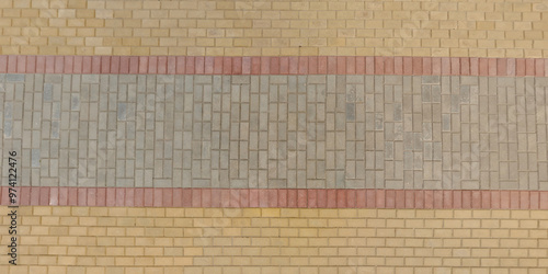 top view of surface of paving slabs and pedestrian footpath photo