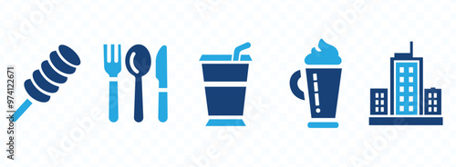 Restaurant icon set. Food, cafe, cookery, meal,  icon isolated on white background.