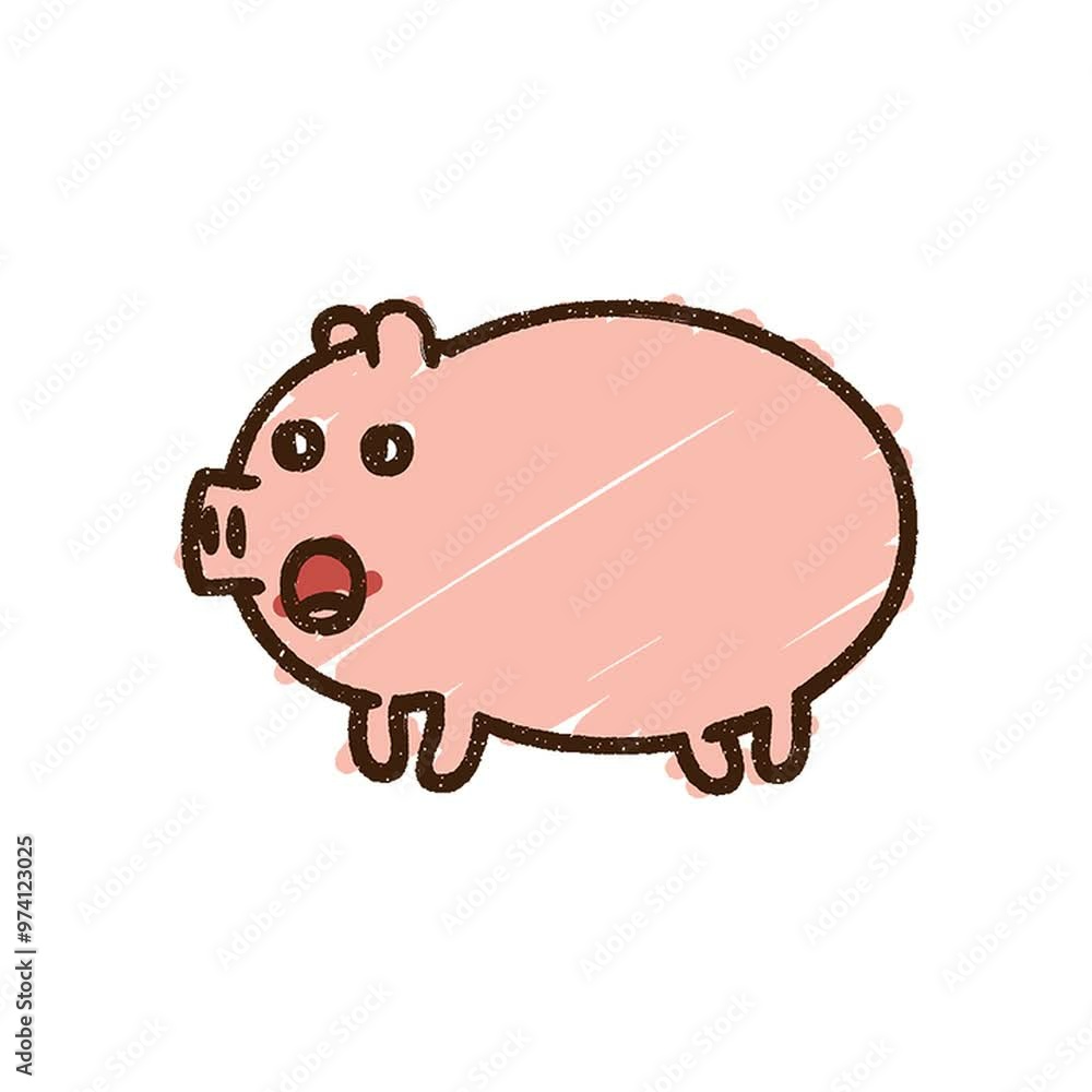 Pig Chalk Drawing Pig Chalk Drawing