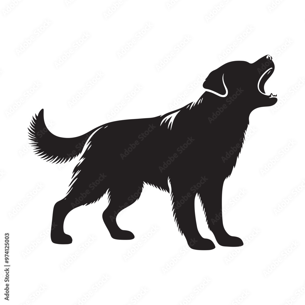 Simplified barking dog silhouette for digital projects - Barking dog illustration - minimallest barking dog vector
Simplified barking dog silhouette for digital projects - Barking dog illustration - minimallest barking dog vector