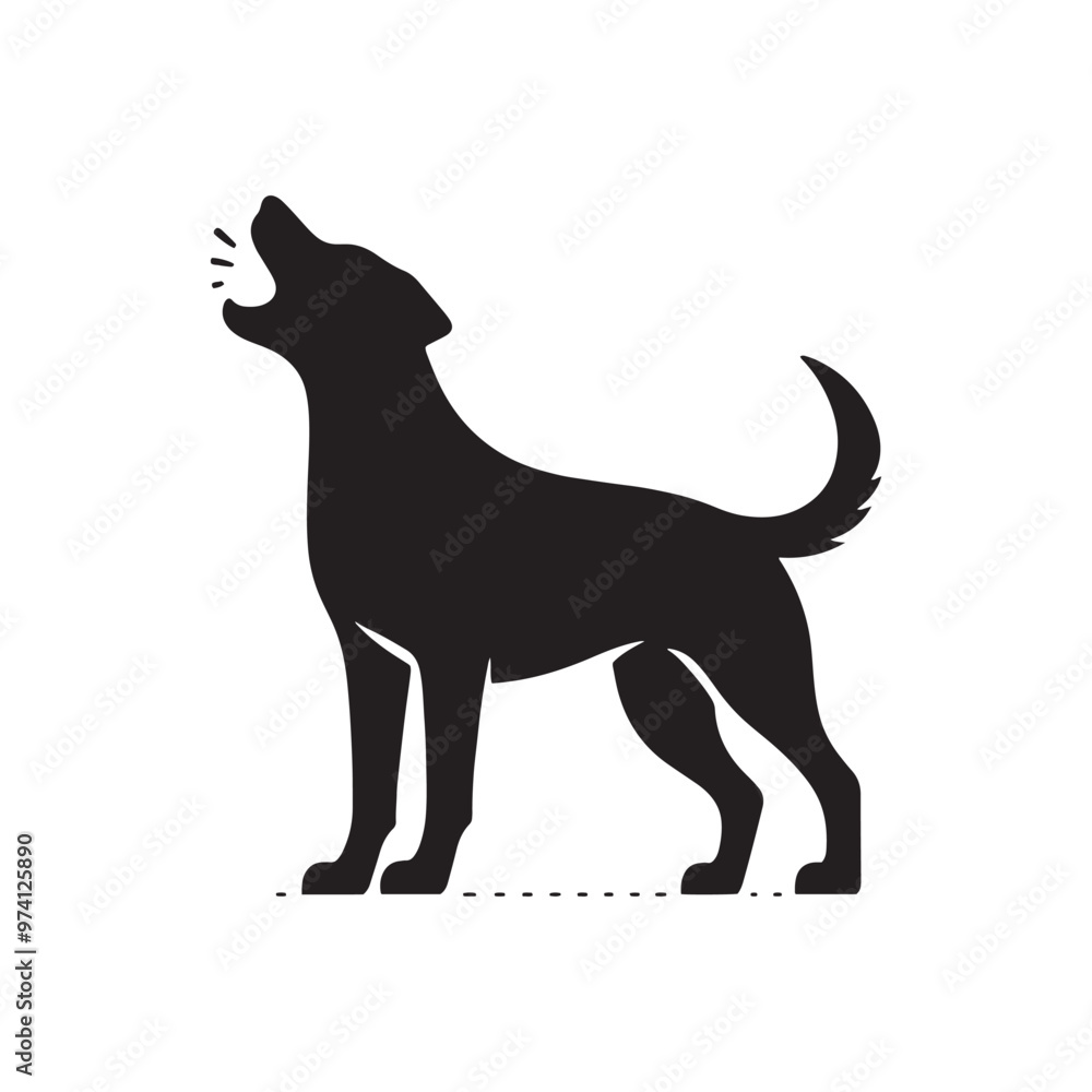 Elegant barking dog silhouette for modern design - Barking dog illustration - minimallest barking dog vector
Elegant barking dog silhouette for modern design - Barking dog illustration - minimallest barking dog vector