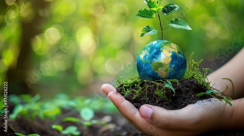 Sustainable Future: Protecting Our Planet, One Step at a Time. Environmental protection, recycling, zero waste lifestyle, renewable energy sources, the fight against climate change,Earth Day,COP26.AI