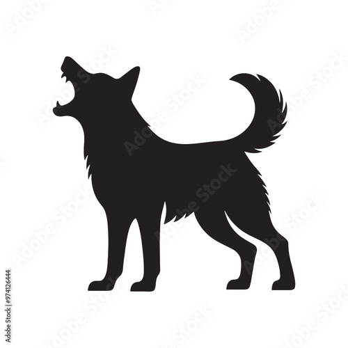 Modern barking dog silhouette for creative work - Barking dog illustration - minimallest barking dog vector
