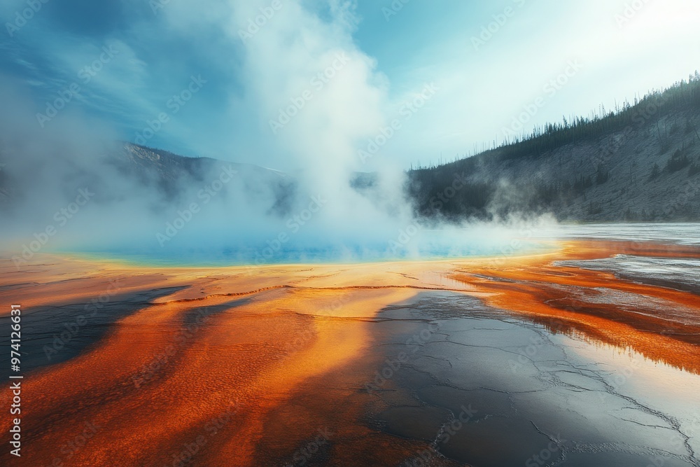 Grand prismatic spring is one of the largest and most beautiful ...