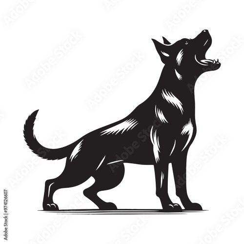 Barking dog silhouette for versatile projects - Barking dog black vector
