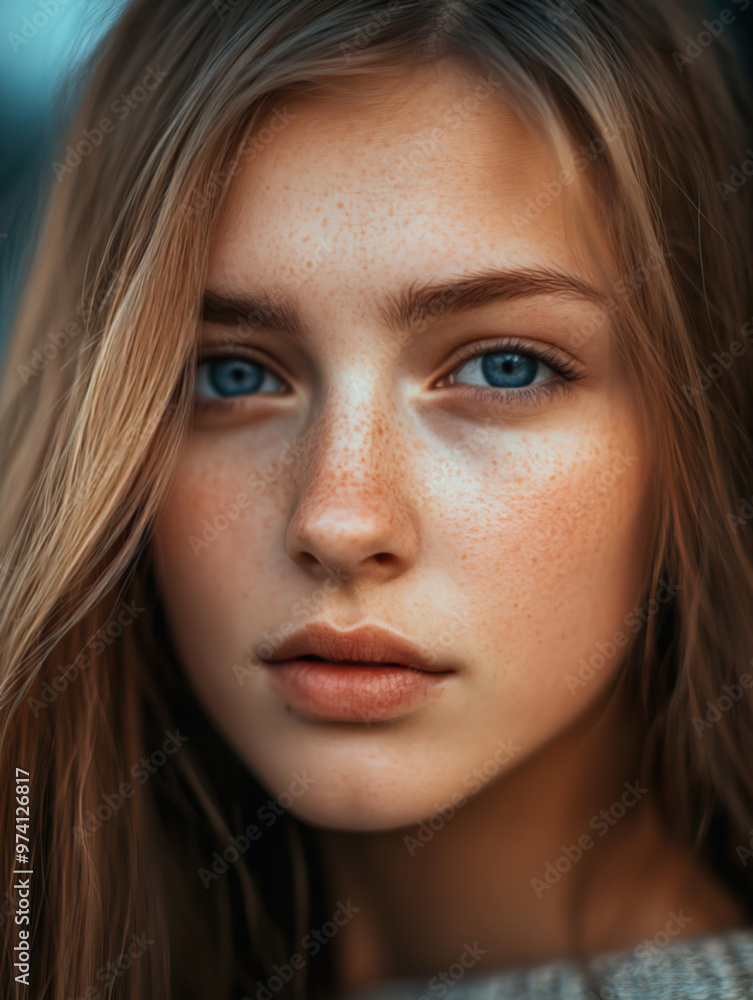 Closeup portrait of beautiful young woman Closeup portrait of beautiful young woman