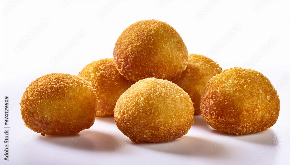 Italian Food, Arancini on white background isolated. Italian Food, Arancini on white background isolated.