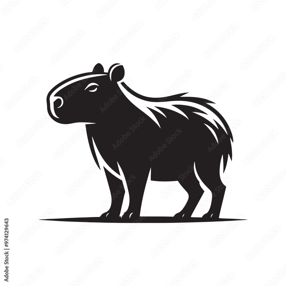 Obraz premium Contemporary capybara silhouette for diverse art forms - Capybara illustration - minimallest capybara vector 
