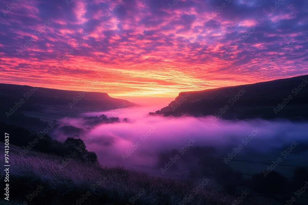 Stunning Sunrise Over Misty Valley