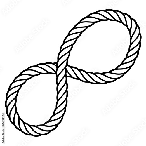 rope outline coloring book page line art drawing