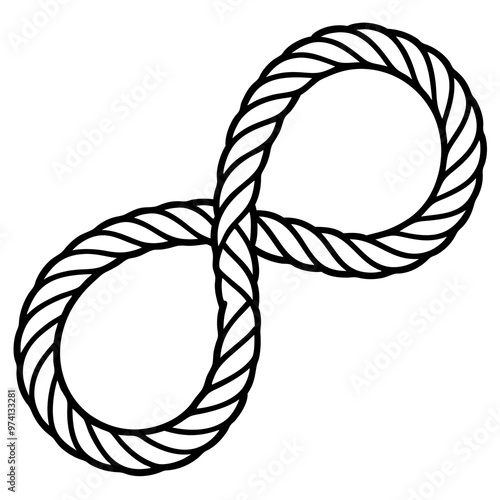 rope outline coloring book page line art drawing